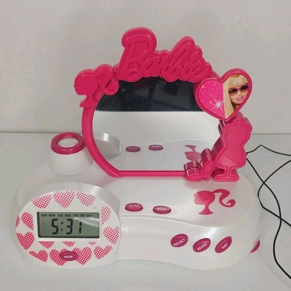 Barbie Fabulous Projection Alarm Clock‎ Night Light Lexibook 2010 Works